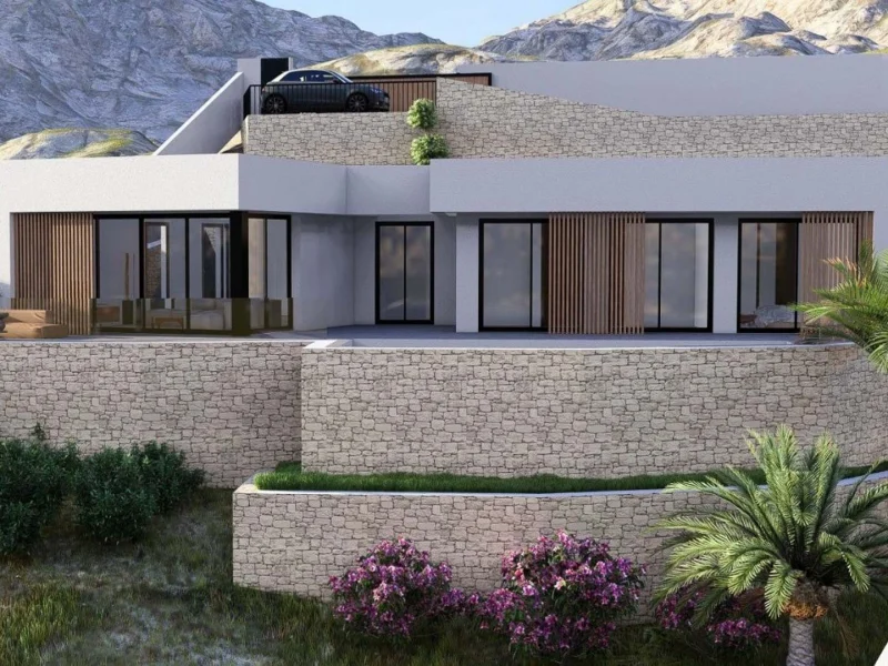 Moderne Villa in Pedreguer mit Panoramablick auf die Berge