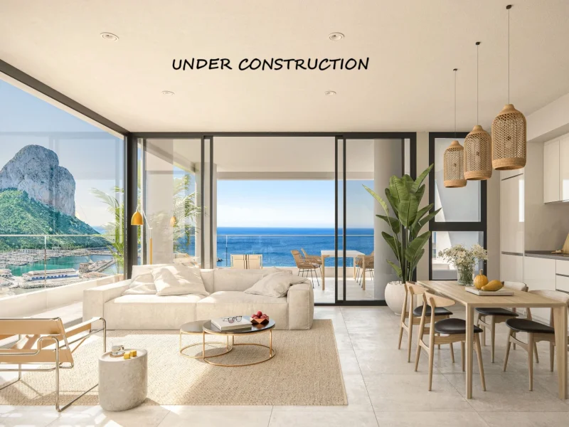 Moderne Neubau-Wohnung in Calpe, Salinas mit Meerblick