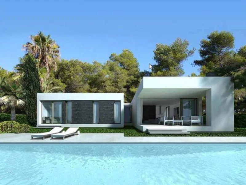 Moderne Neubauvilla in Pedreguer, Monte Solana mit Panoramablick