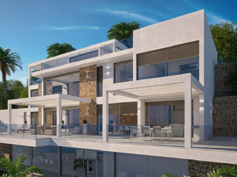 Moderne Villa mit vier Schlafzimmern und Meerblick in Jávea