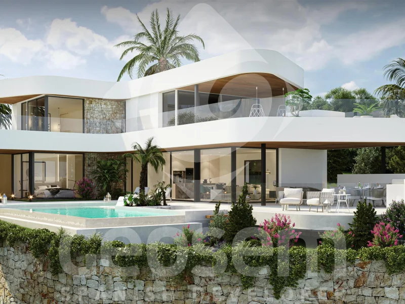 Moderne Villa in Benitachell, Cumbre del Sol mit Meerblick