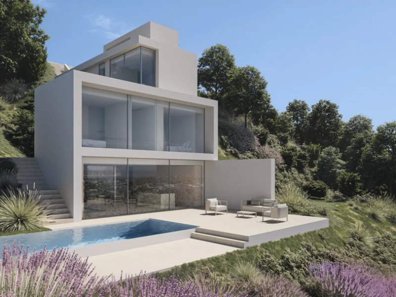Moderne Villa in Benissa, La Fustera mit Meerblick und Aufzug