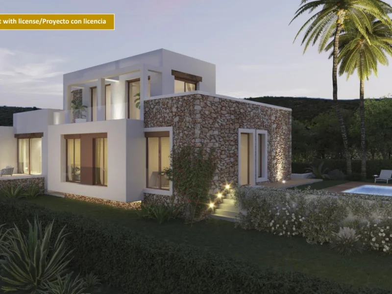 Villa im Ibiza-Stil in Valsol, Jávea mit Blick auf den Montgó