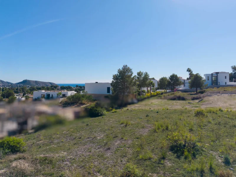 Flaches Baugrundstück in El Tesoro, Moraira mit Meerblick