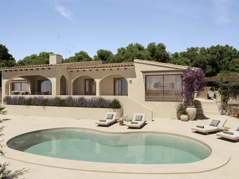 Villa in Benissa, La Fustera mit Meerblick und Renovierungsprojekt