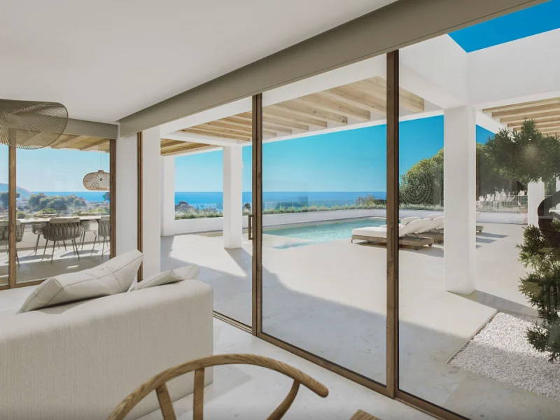 Moderne Villa in Moraira mit Meerblick zum Verkauf