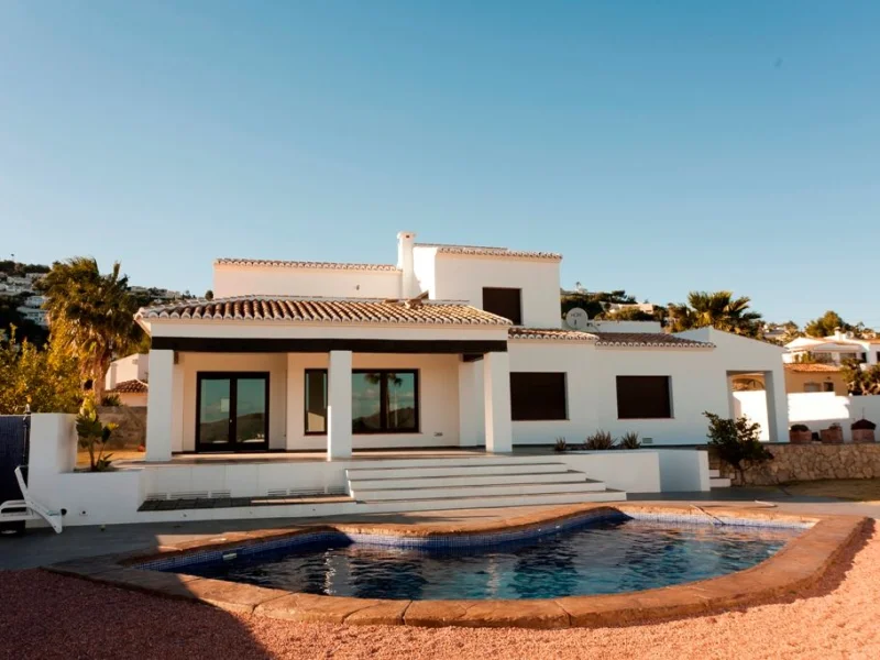 Mediterrane Villa in Moraira, La Sabatera mit Meerblick und Pool