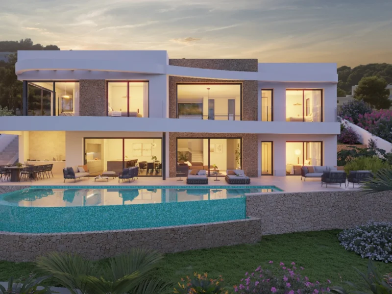 Elegante Neubau-Villa in Moraira mit Meerblick
