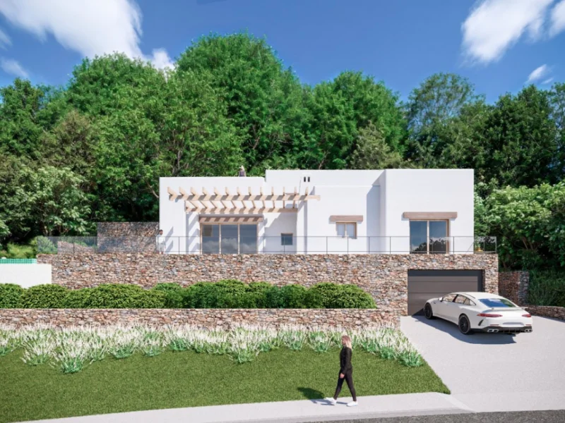 Elegante Villa im ibizenkischen Stil in Jávea, Tosalet mit Pool