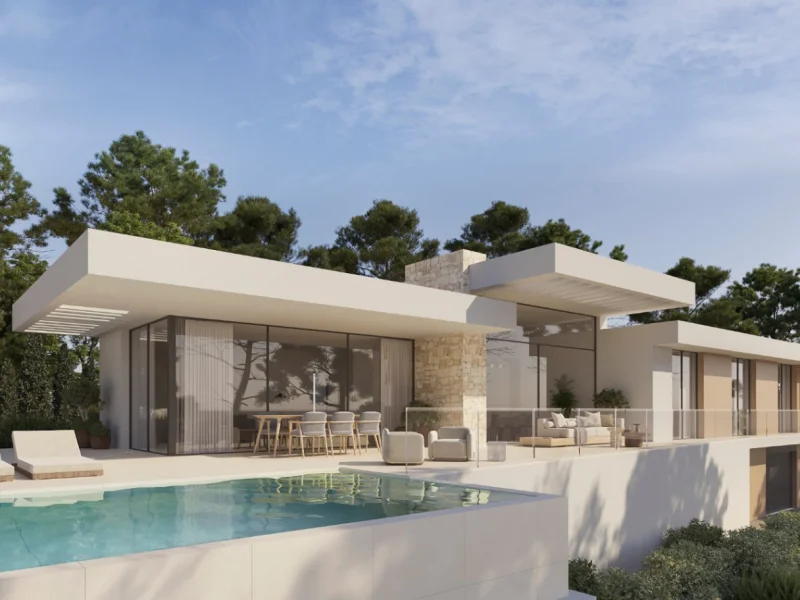 Moderne Neubauvilla in Los Molinos, Benitachell mit Meerblick