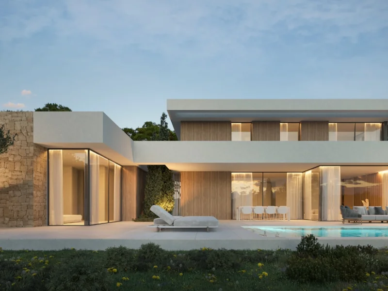 Moderne Villa im ibizenkischen Stil in Camarrocha, Moraira