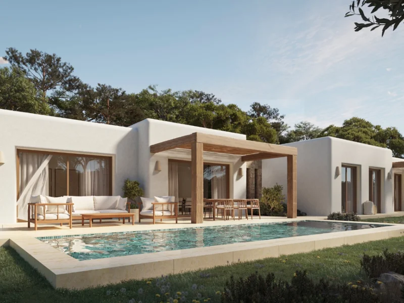 Elegante Villa im ibizenkischen Stil in Fustera Benissa mit Pool