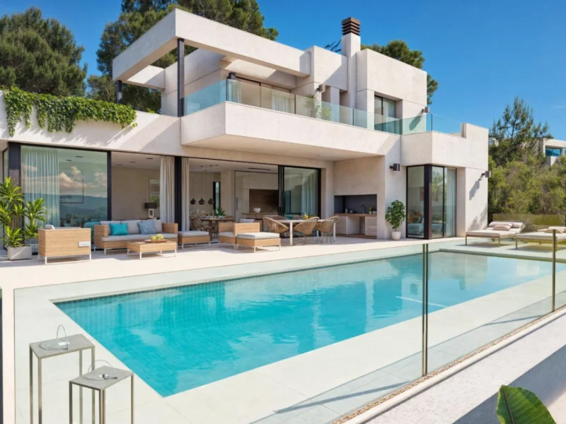 Zeitgenössische Villa in Empedrola II, Calpe mit Bergblick