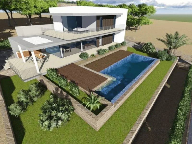 Zeitgenössische Villa in Moraira, Estret mit privatem Pool