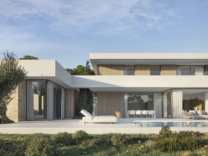 Moderne Villa mit fünf Schlafzimmern und privatem Pool in Moraira