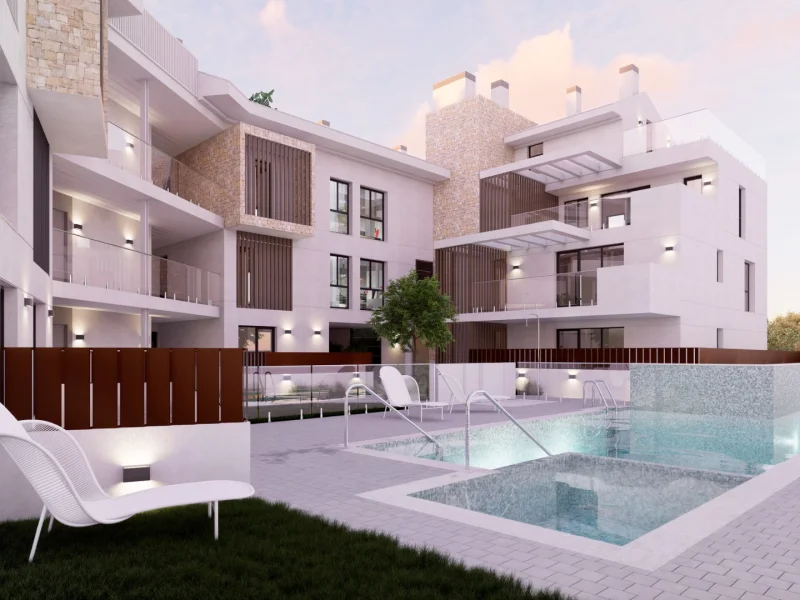Neubauwohnungen in Jávea mit Pool und Fußbodenheizung