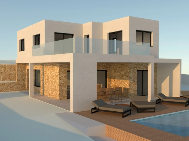 Baugrundstück in Jávea mit Projekt für eine moderne Villa und Pool