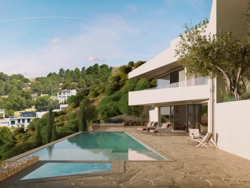 Architektonisch gestaltete Villa in Benissa mit Meerblick zu verkaufen