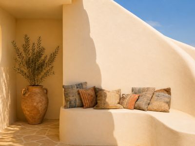 Die geräumige Master-Suite bietet einen komfortablen Schlafbereich mit direktem Zugang zu einer privaten Terrasse und weitem Küstenblick.
