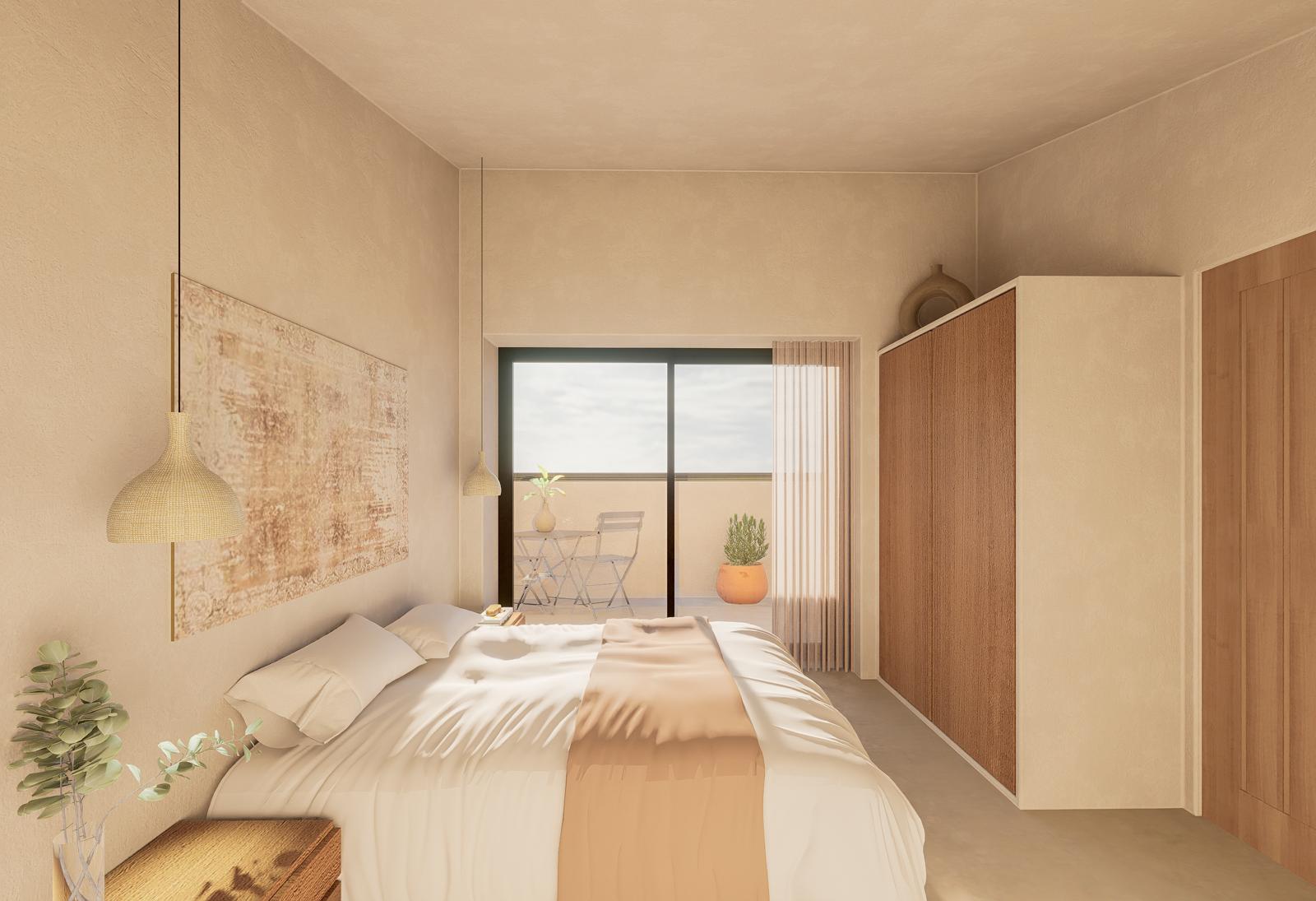 Schlafzimmer mit Terrassenzugang