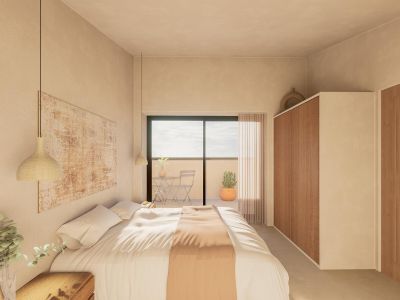 Schlafzimmer mit Terrassenzugang