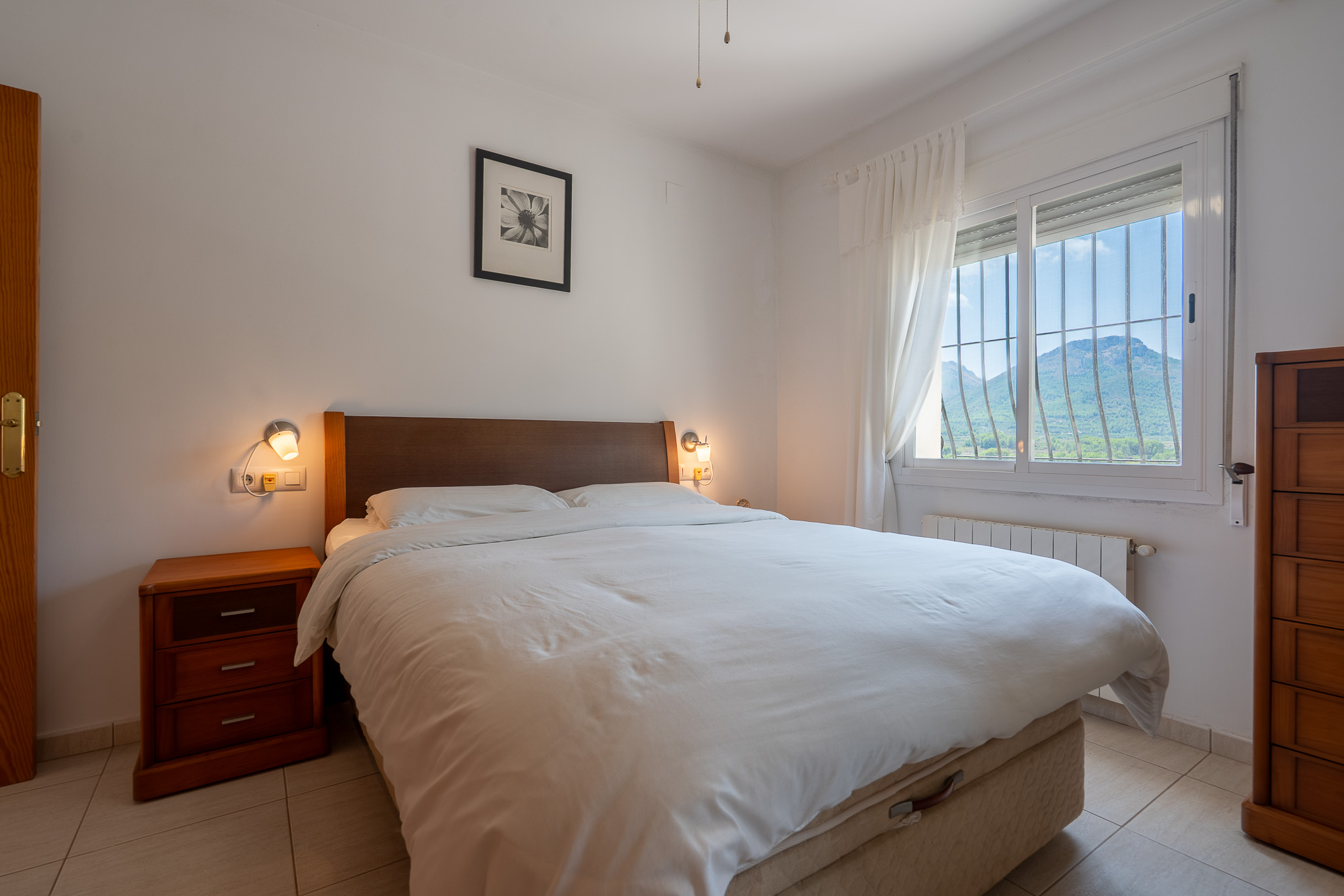 Schlafzimmer mit Bergblick