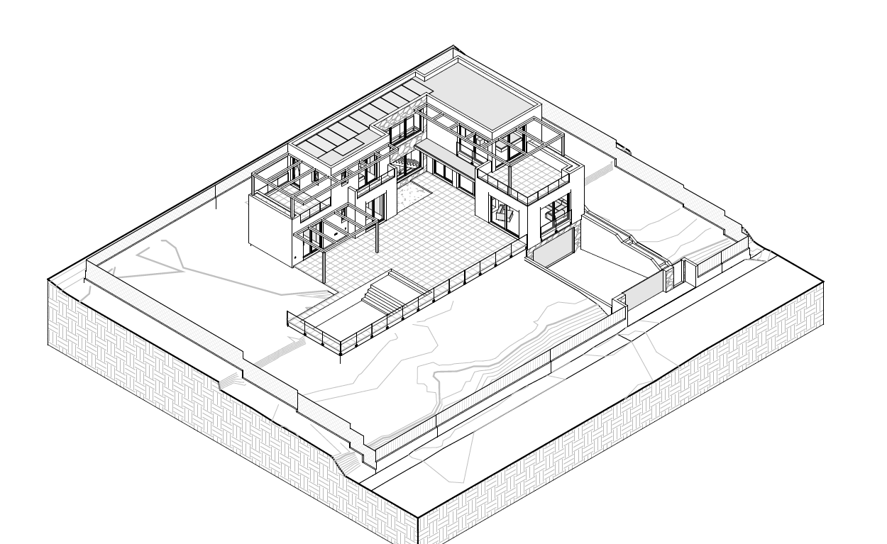 3D-Architekturplan der Villa