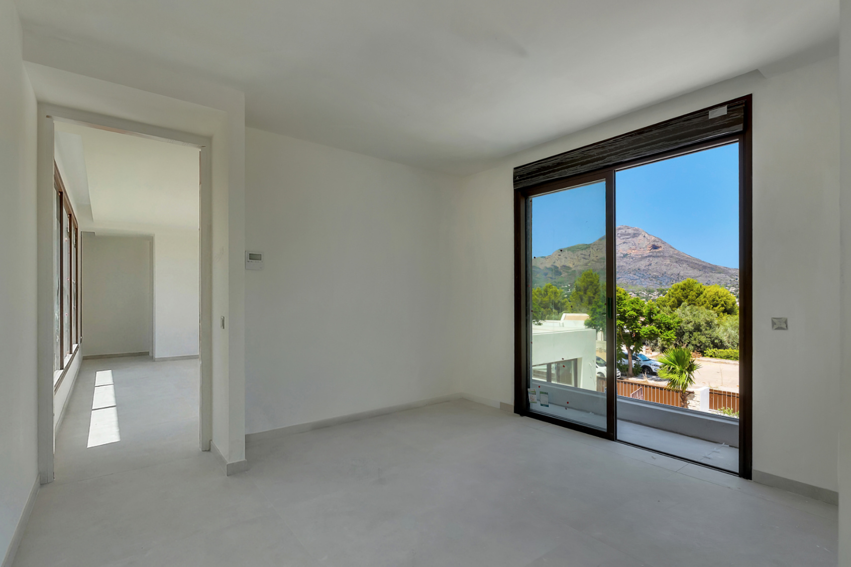 Schlafzimmer mit Bergblick