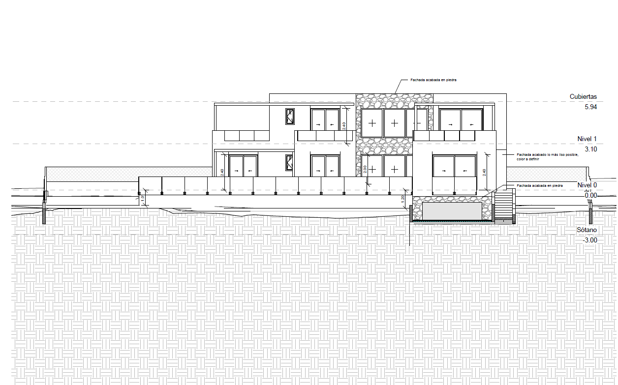 Fassadenansicht Architekturplan