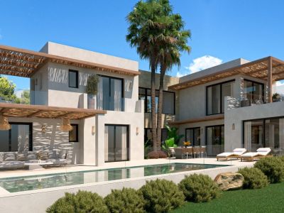 Außenansicht der Villa mit Pool