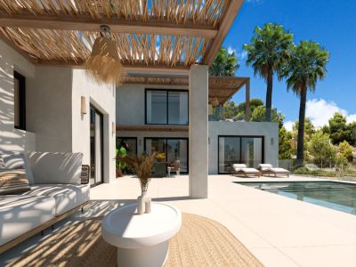 Überdachte Terrasse und Pool