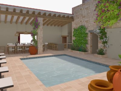 Innenhof mit Swimmingpool