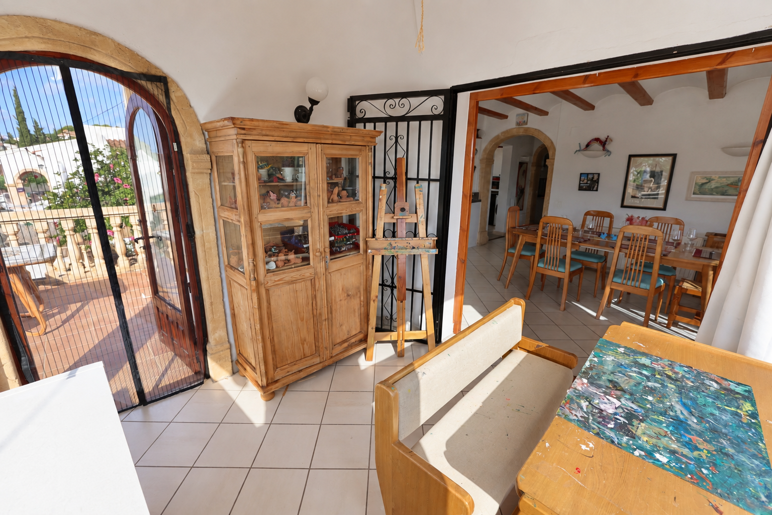 Verglaste Veranda und Esszimmer