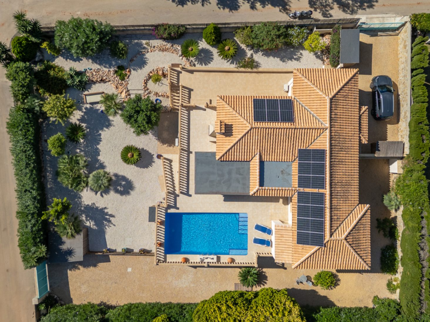 Luftaufnahme der Villa
