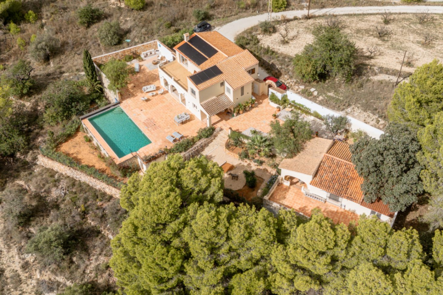 Luftaufnahme der Villa