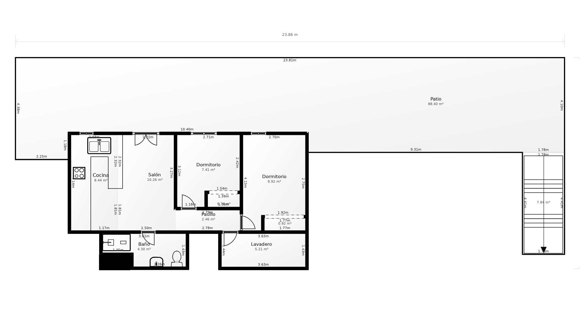 Grundriss der Etage
