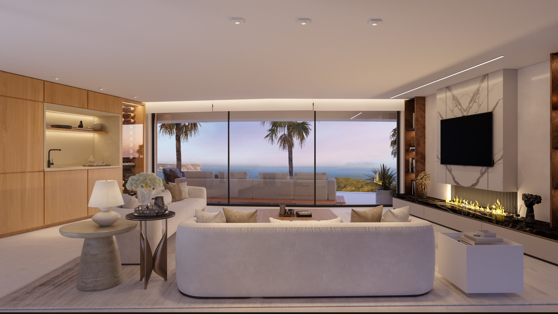 Wohnzimmer mit Meerblick