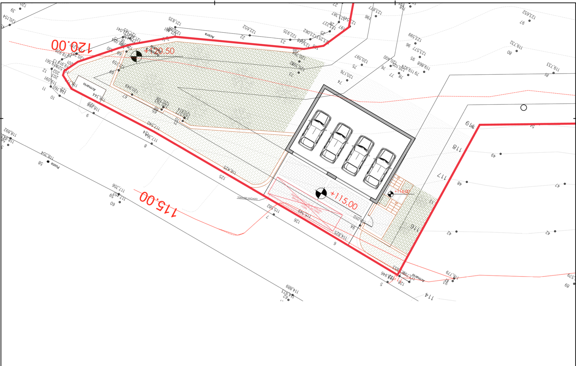 Garage und Grundstücksplan
