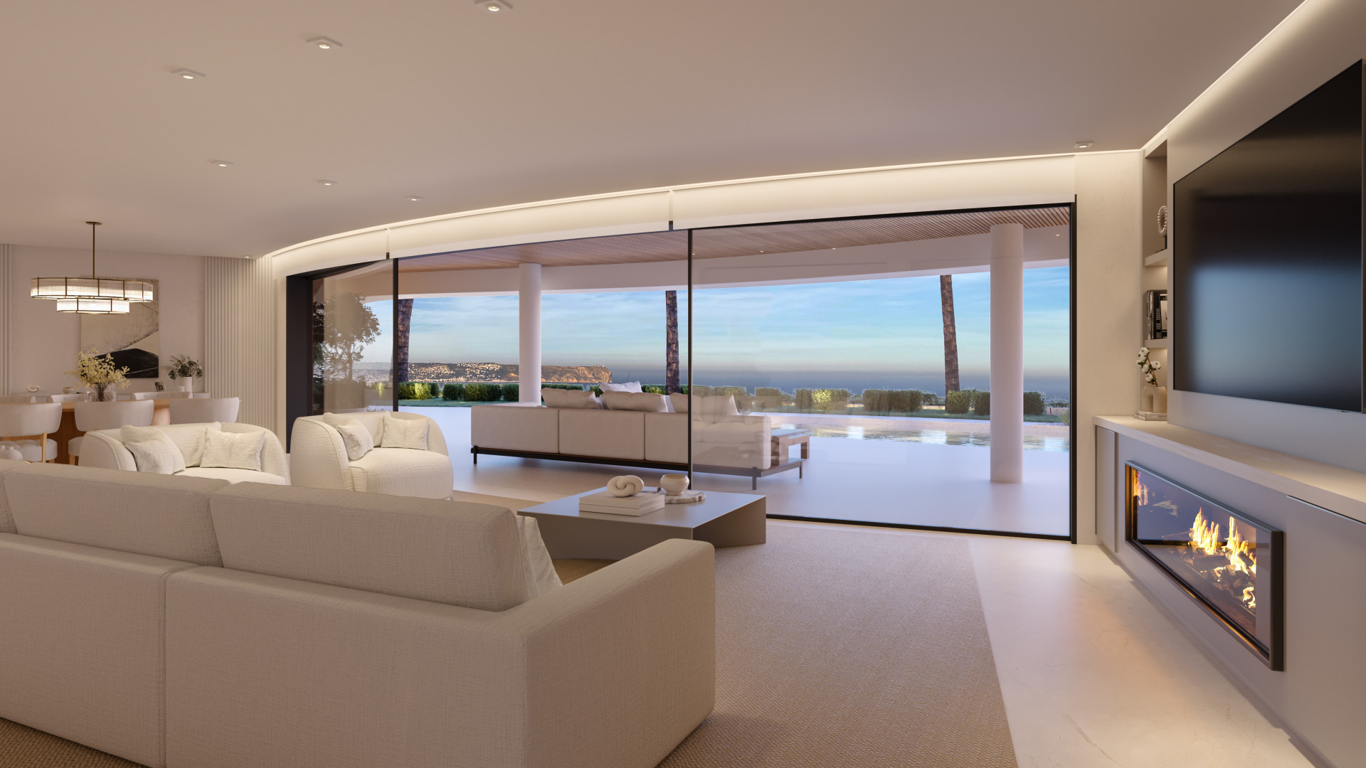 Wohnzimmer mit Meerblick