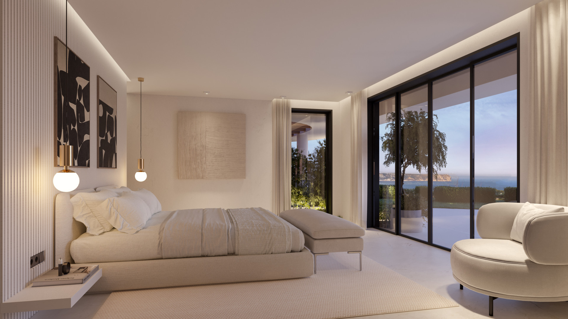 Schlafzimmer mit Meerblick