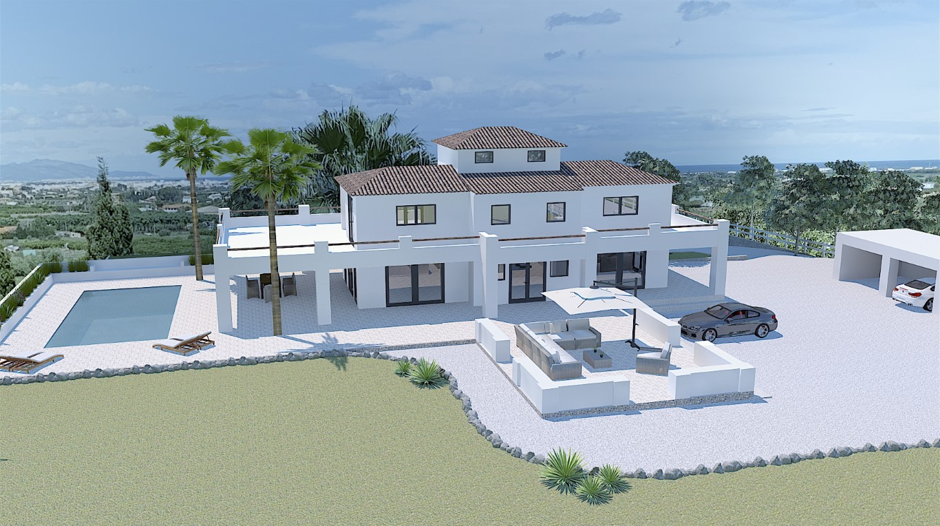 Villa in Pedreguer mit Meerblick und großem Grundstück