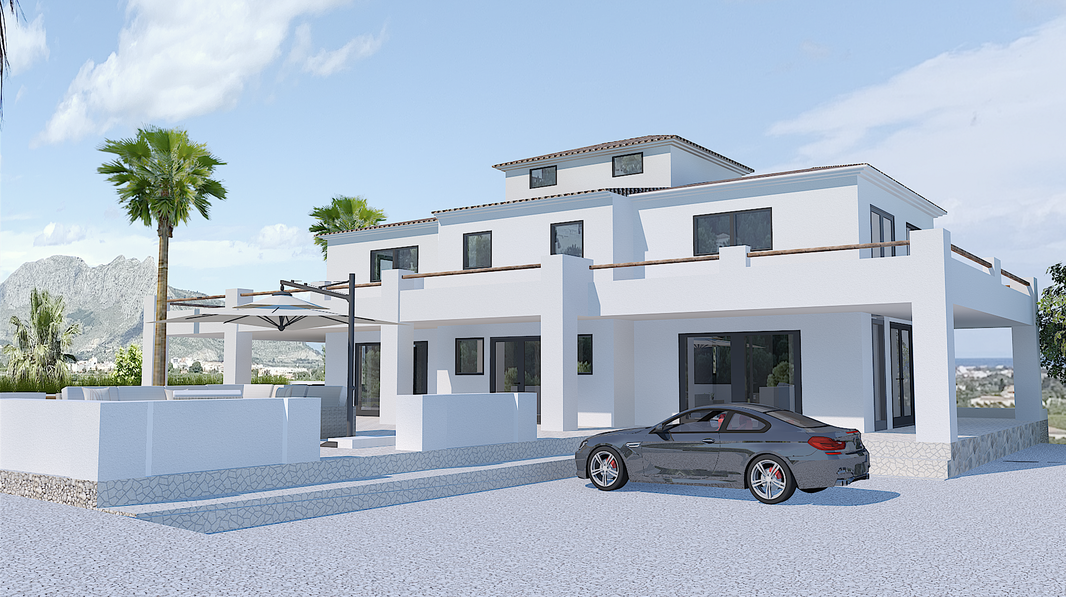 Villa in Pedreguer mit Meerblick und großem Grundstück