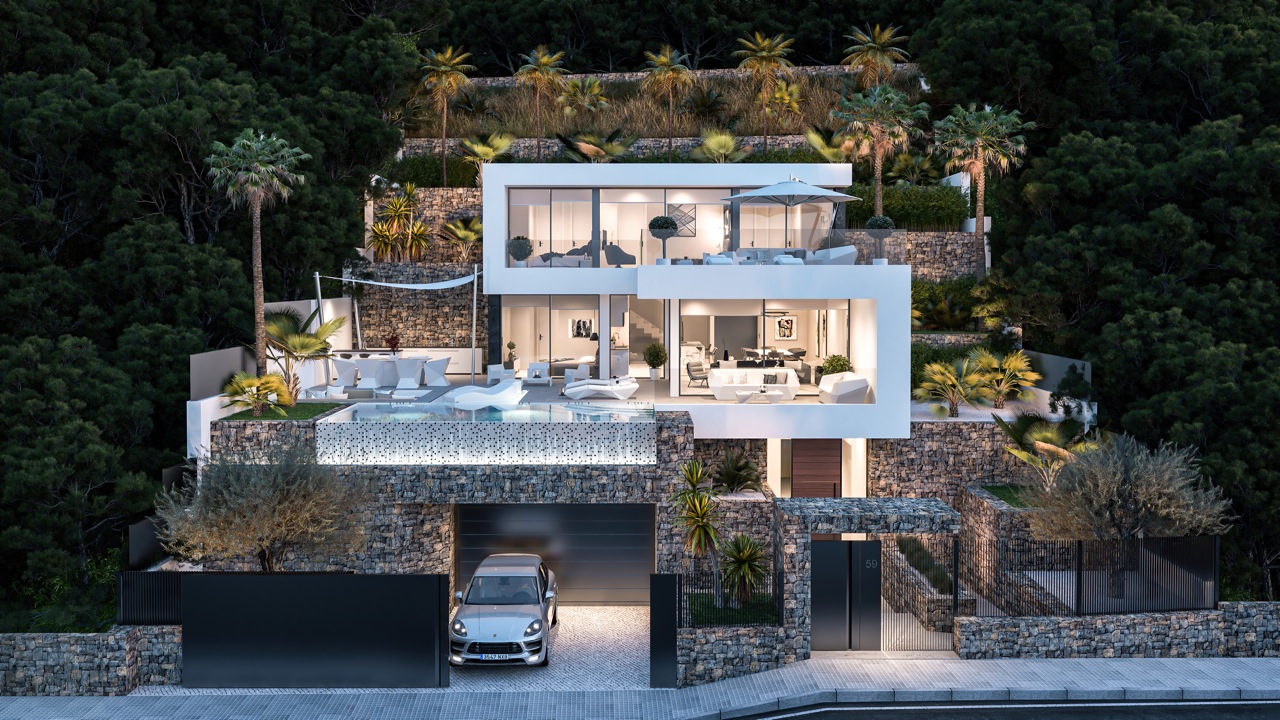 Neu gebaute Villa mit Meerblick in Calpe