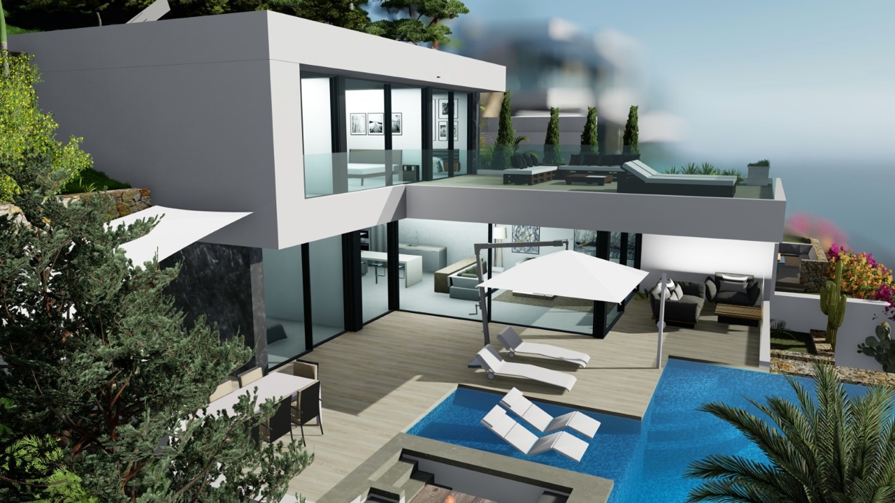 Neu gebaute Villa mit Meerblick in Calpe