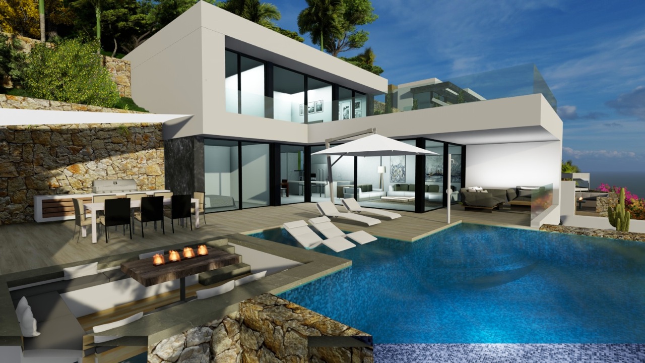 Neu gebaute Villa mit Meerblick in Calpe